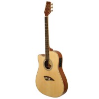 Kona K2LN Left Handed Thin Body Acoustic/Electric Guitar With Spruce Top In High Gloss Natural Finish   564983340